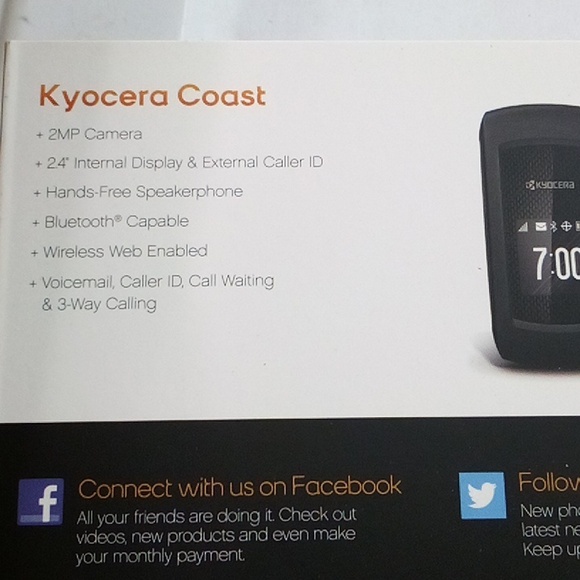 Boost Mobile Kyocera Coast Black Flip Cellular Phone New Unopened Cellphone NIB - Picture 3 of 8